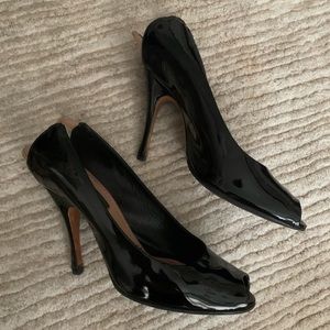 Shiny Black Peep Toe Marc Jacobs Heels